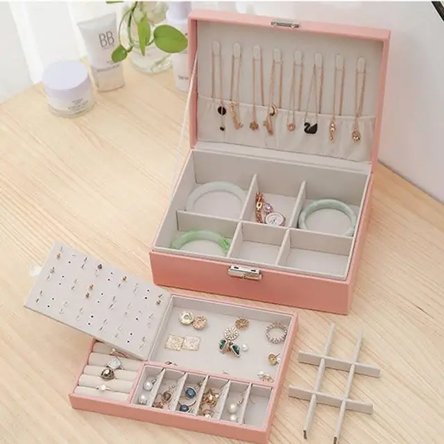 Double Layer Velvet Jewellery Box
